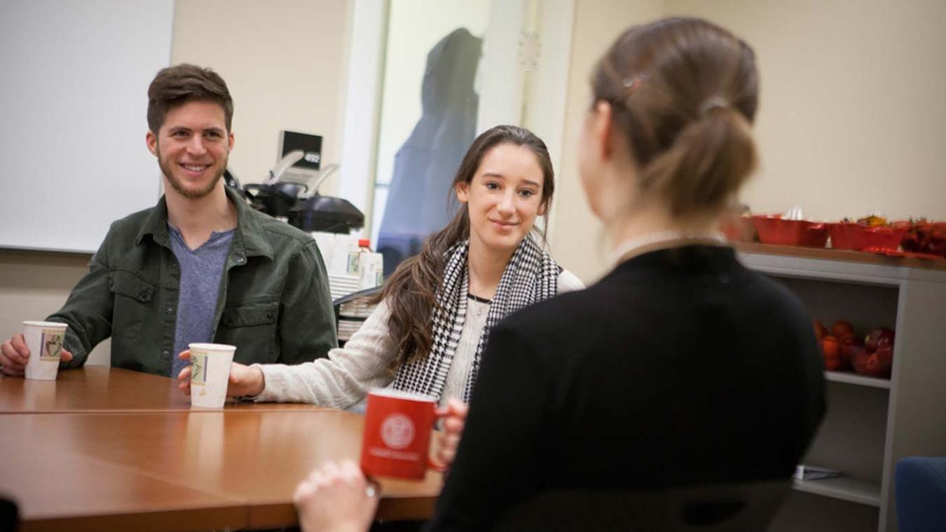 Students in the Economics Undergraduate Lounge